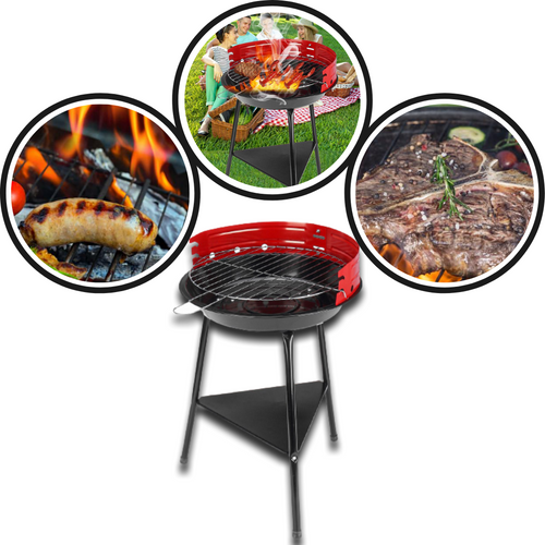 Barbecue Portatif Rond Au Charbon De Bois