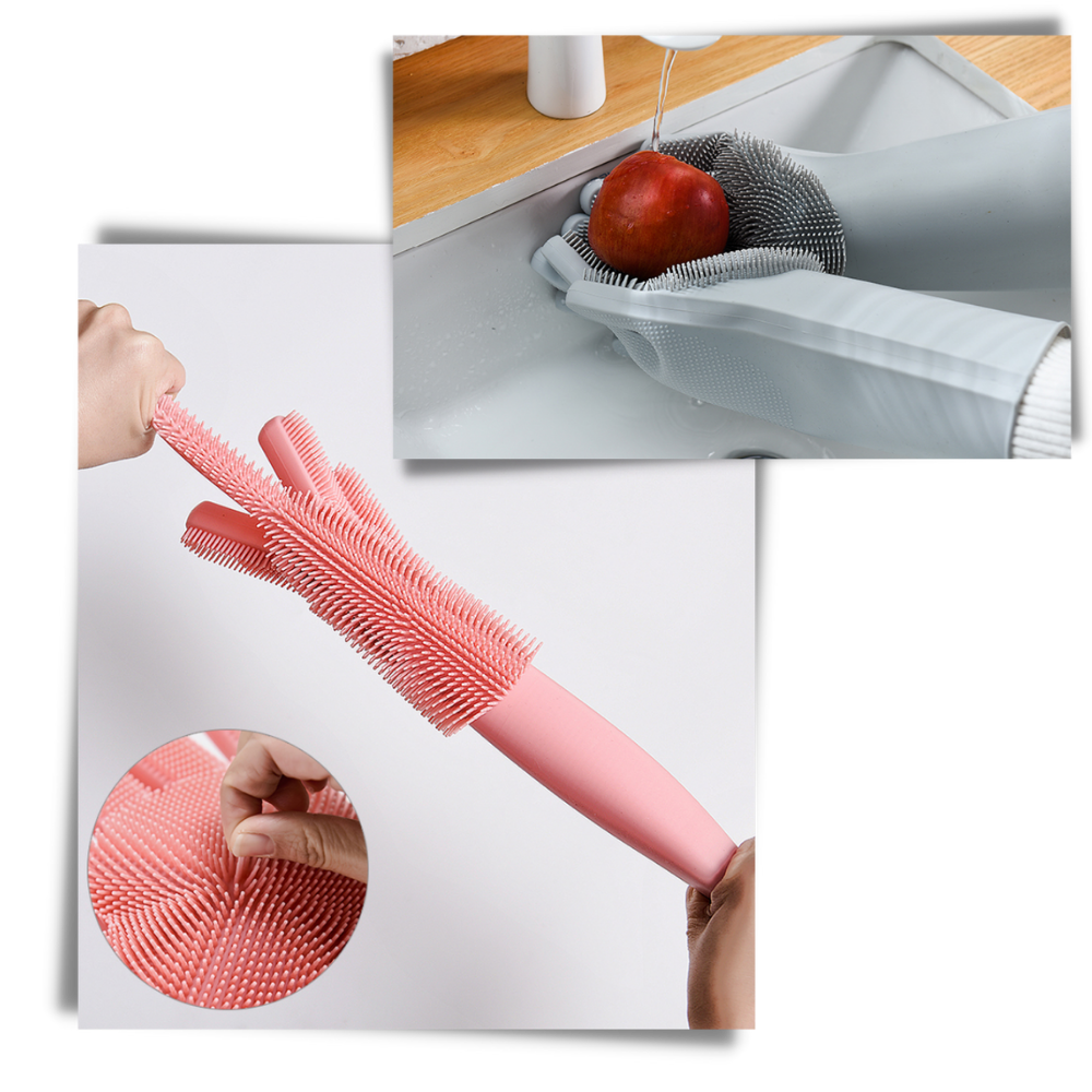 Gants de vaisselle en silicone à usages multiples