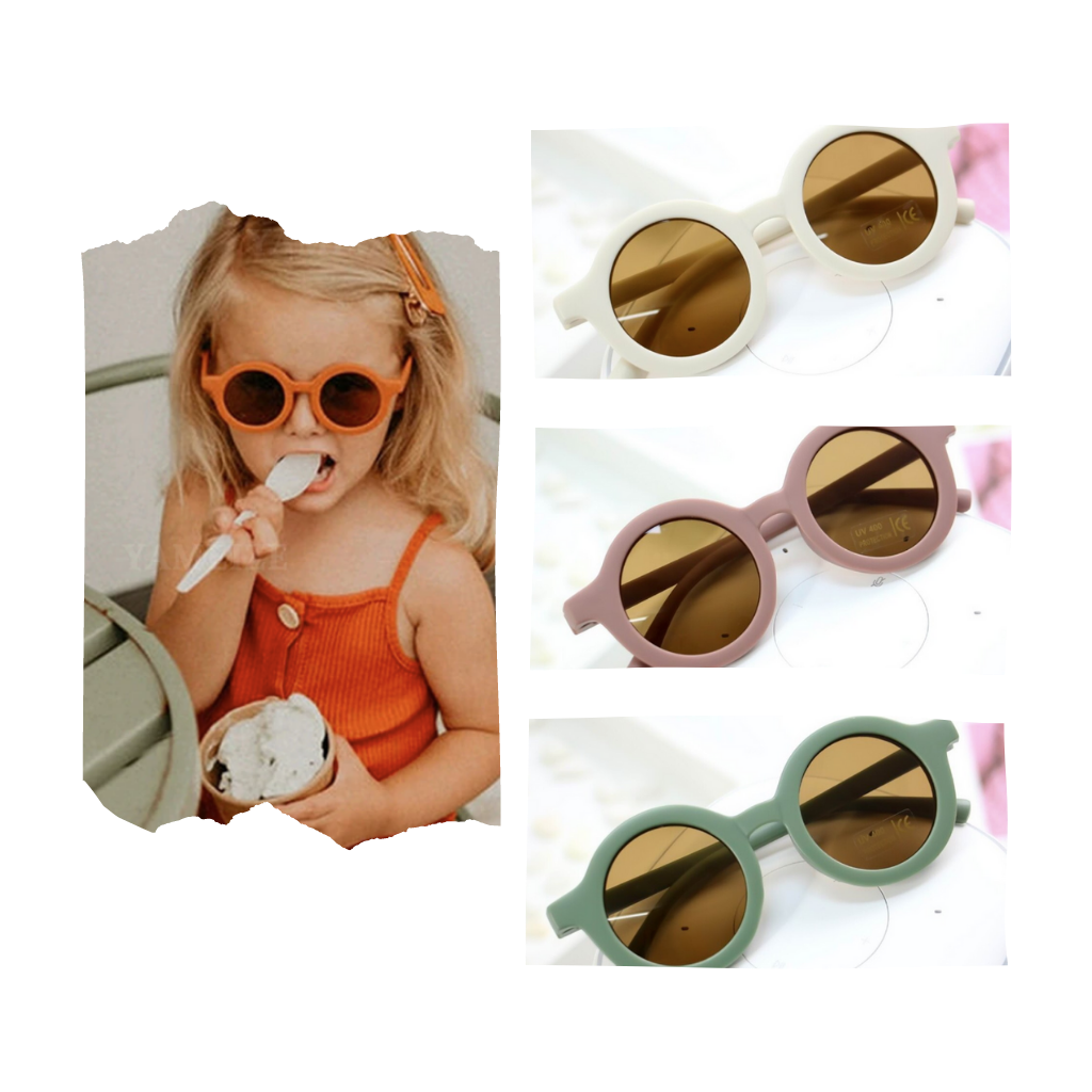 Lunettes de soleil rondes vintage pour enfant de 1 à 5 ans