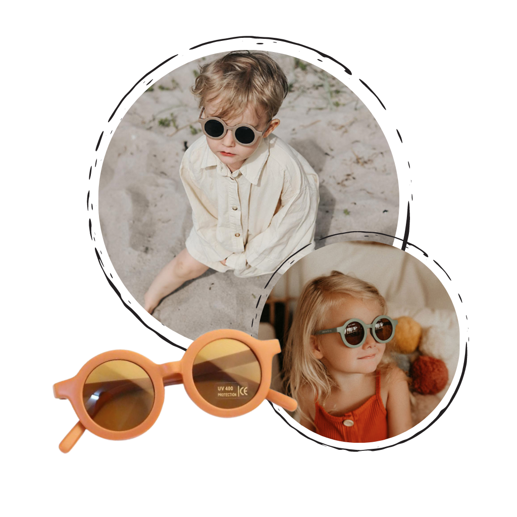 Lunettes de soleil rondes vintage pour enfant de 1 à 5 ans