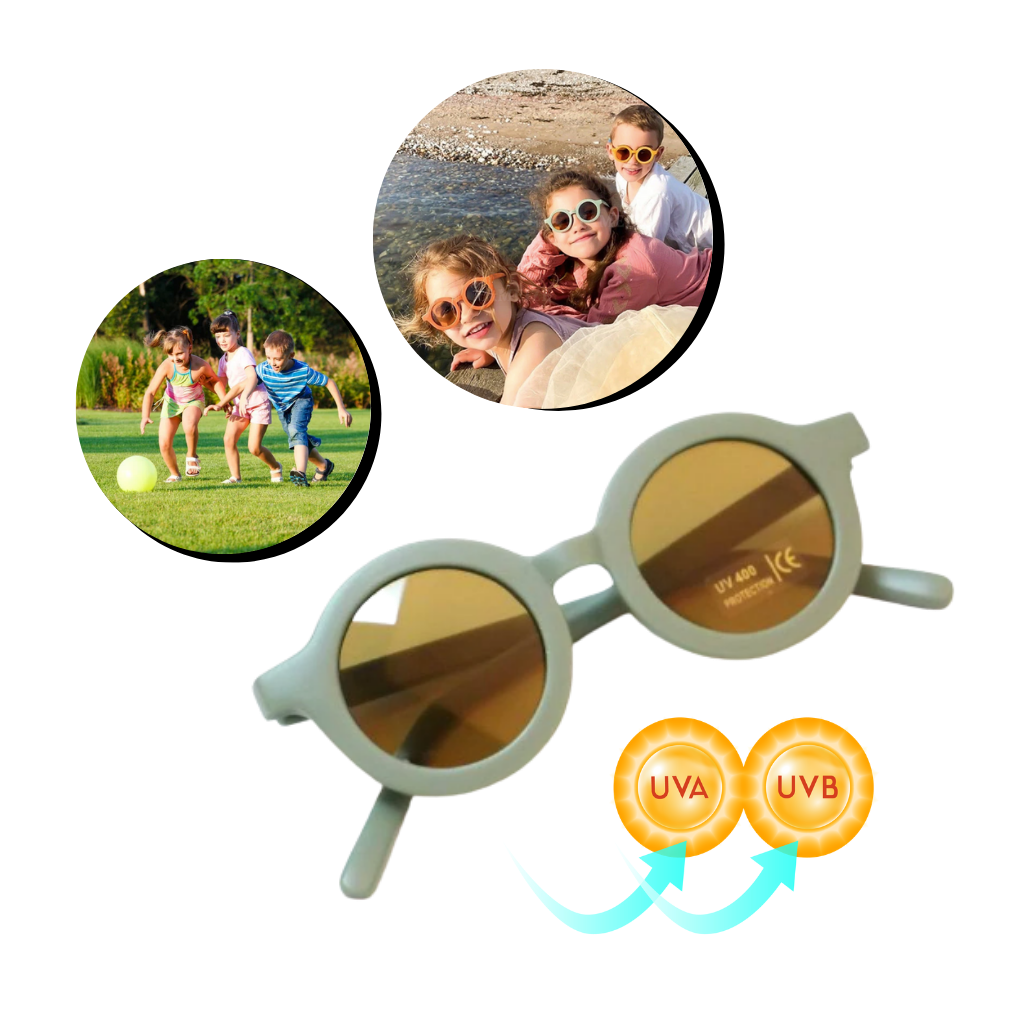 Lunettes de soleil rondes vintage pour enfant de 1 à 5 ans