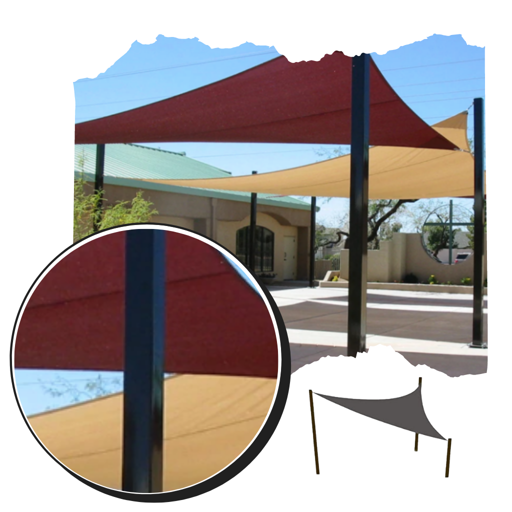 Voile d'ombrage triangulaire résistante à l'eau