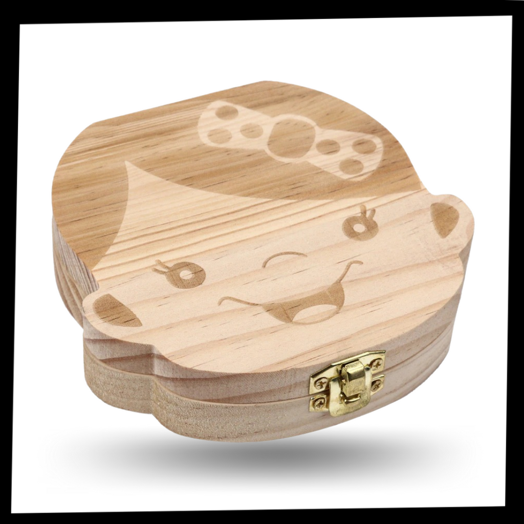 Boîte à dents de bébé en bois