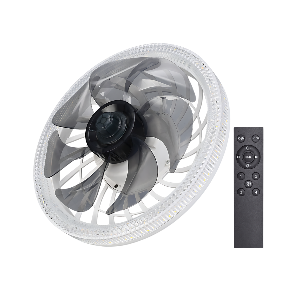 Ventilateur de plafond avec lampe intégrée et télécommande