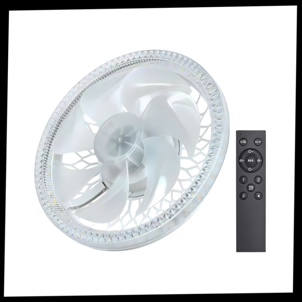 Ventilateur de plafond avec lampe intégrée et télécommande