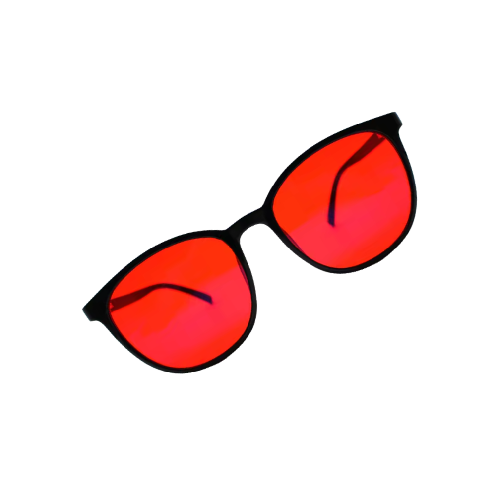 Lunettes rouges anti-fatigue à filtre bleu