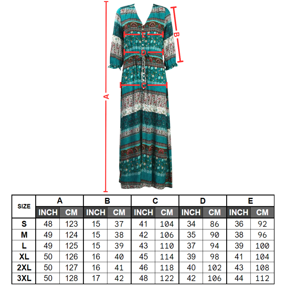 Robe longue à col en V de style bohème