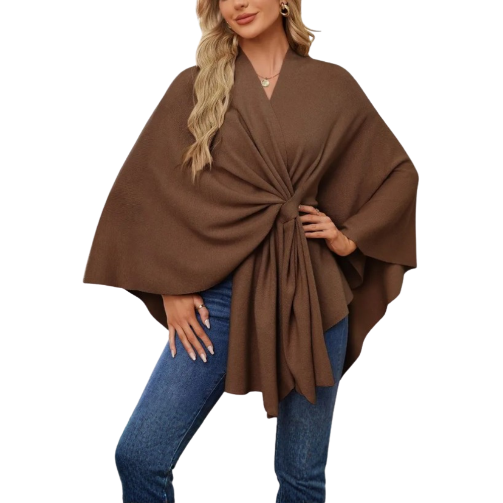 Veste poncho tricoté chic pour femme