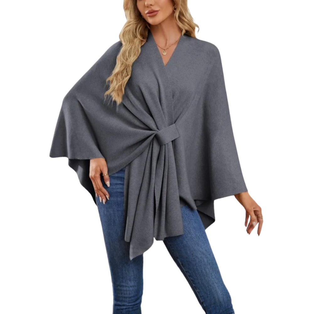 Veste poncho tricoté chic pour femme