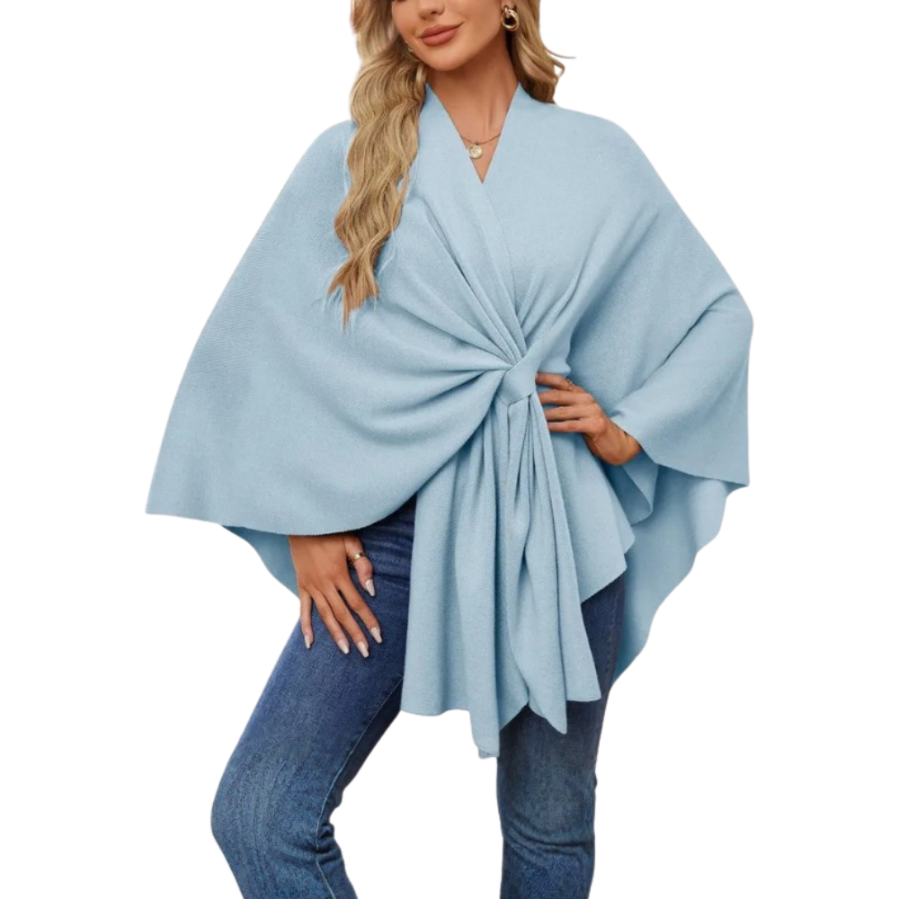 Veste poncho tricoté chic pour femme