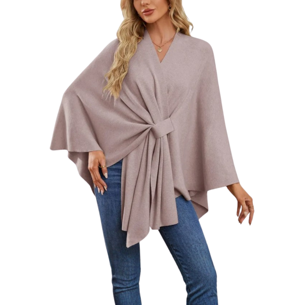 Veste poncho tricoté chic pour femme