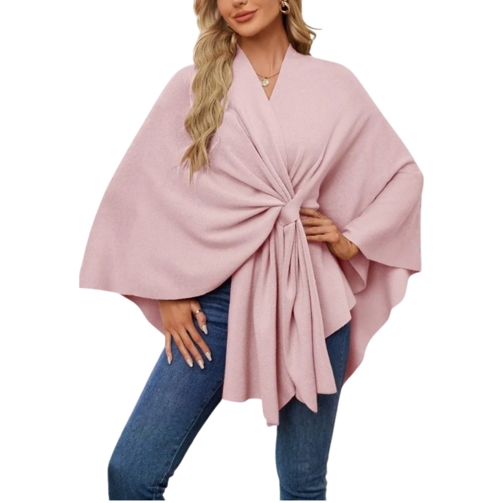 Veste poncho tricoté chic pour femme