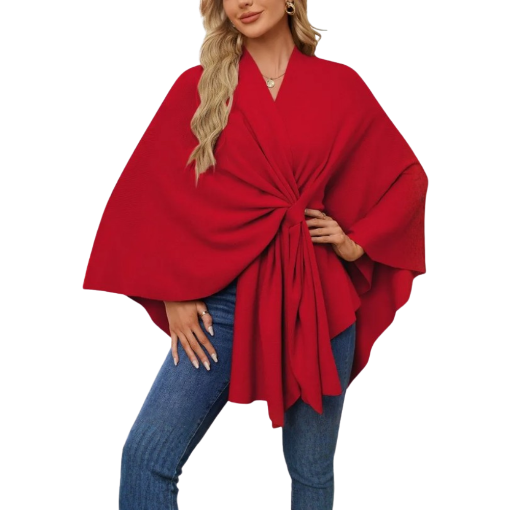 Veste poncho tricoté chic pour femme
