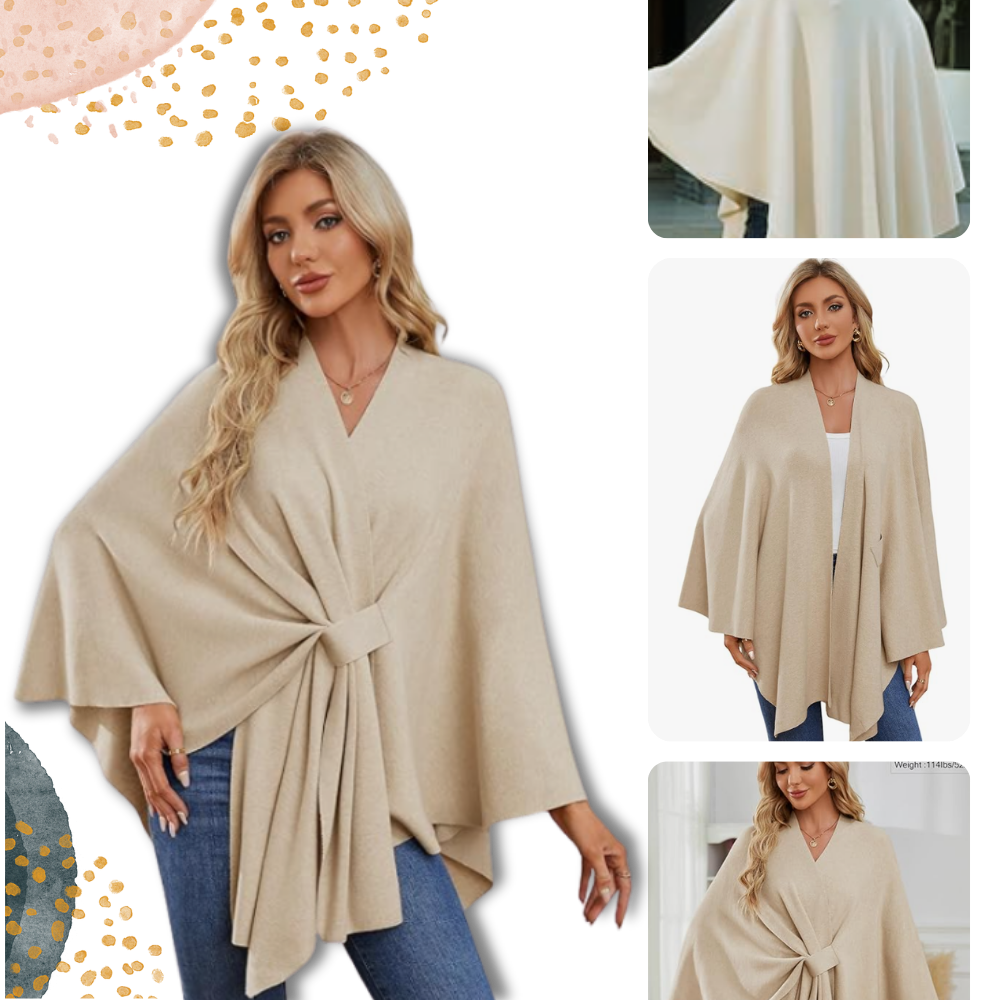Veste poncho tricoté chic pour femme