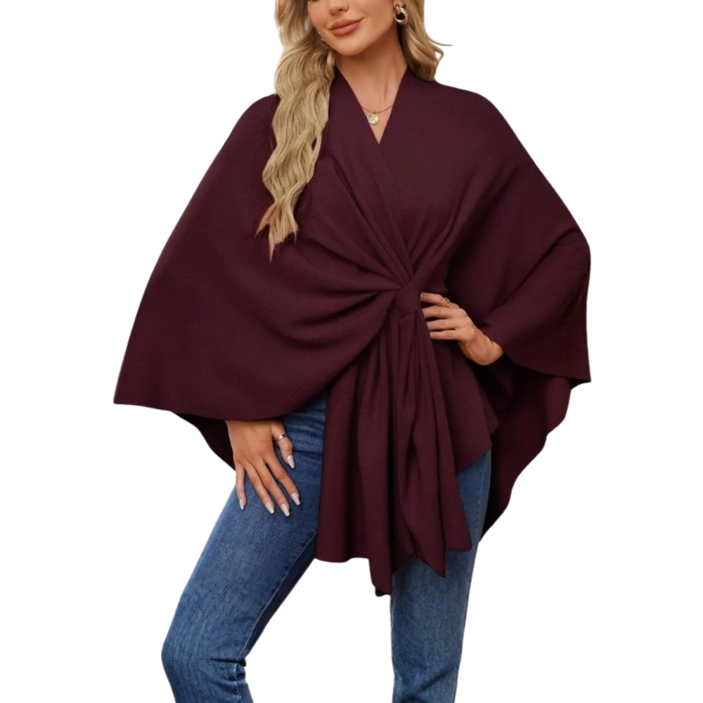 Veste poncho tricoté chic pour femme