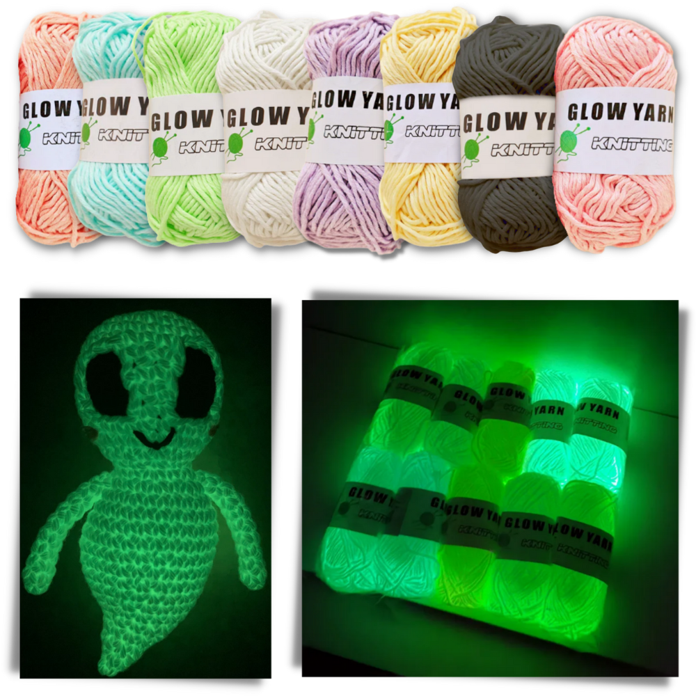 Fil phosphorescent coloré