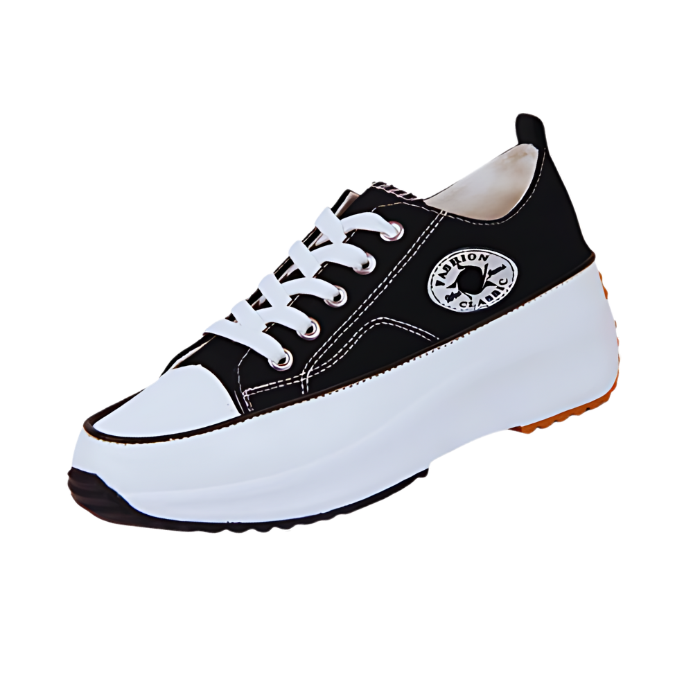 Sneakers anti-dérapantes en toile confortablement surélevées