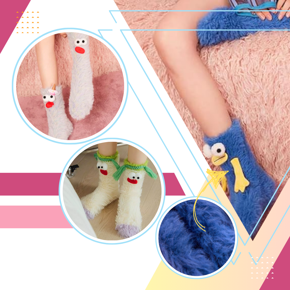 Chaussettes Funky en velours corail