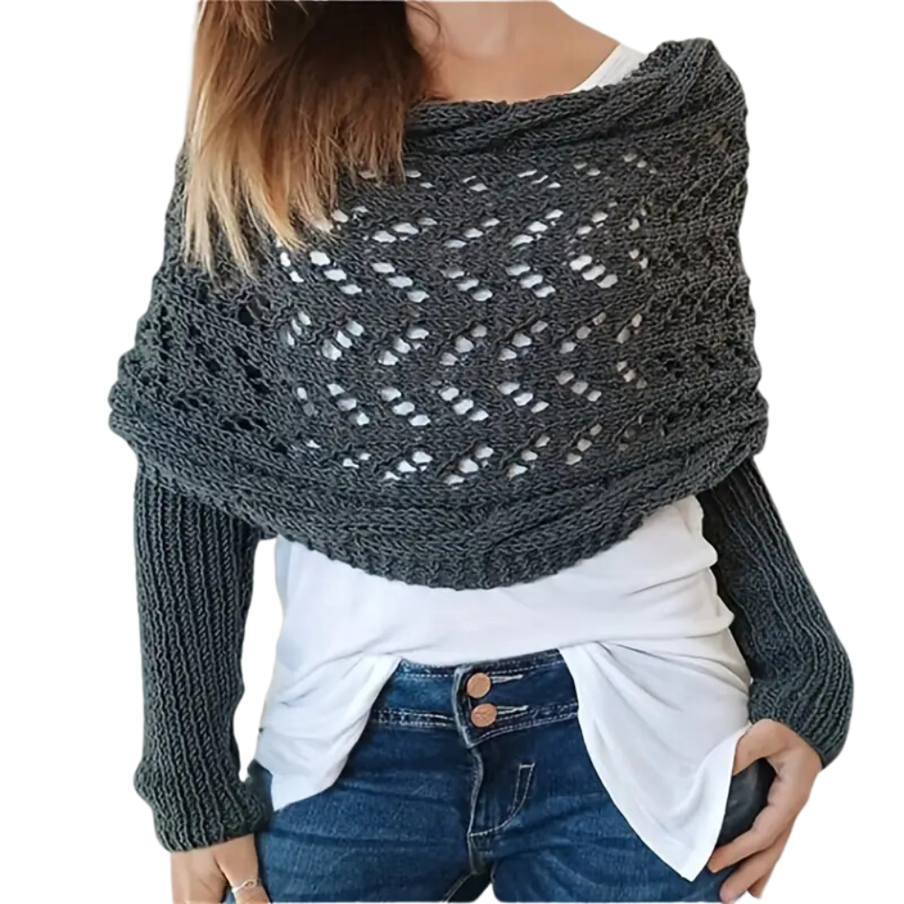 Chandail douillet en tricot avec épaules découvertes