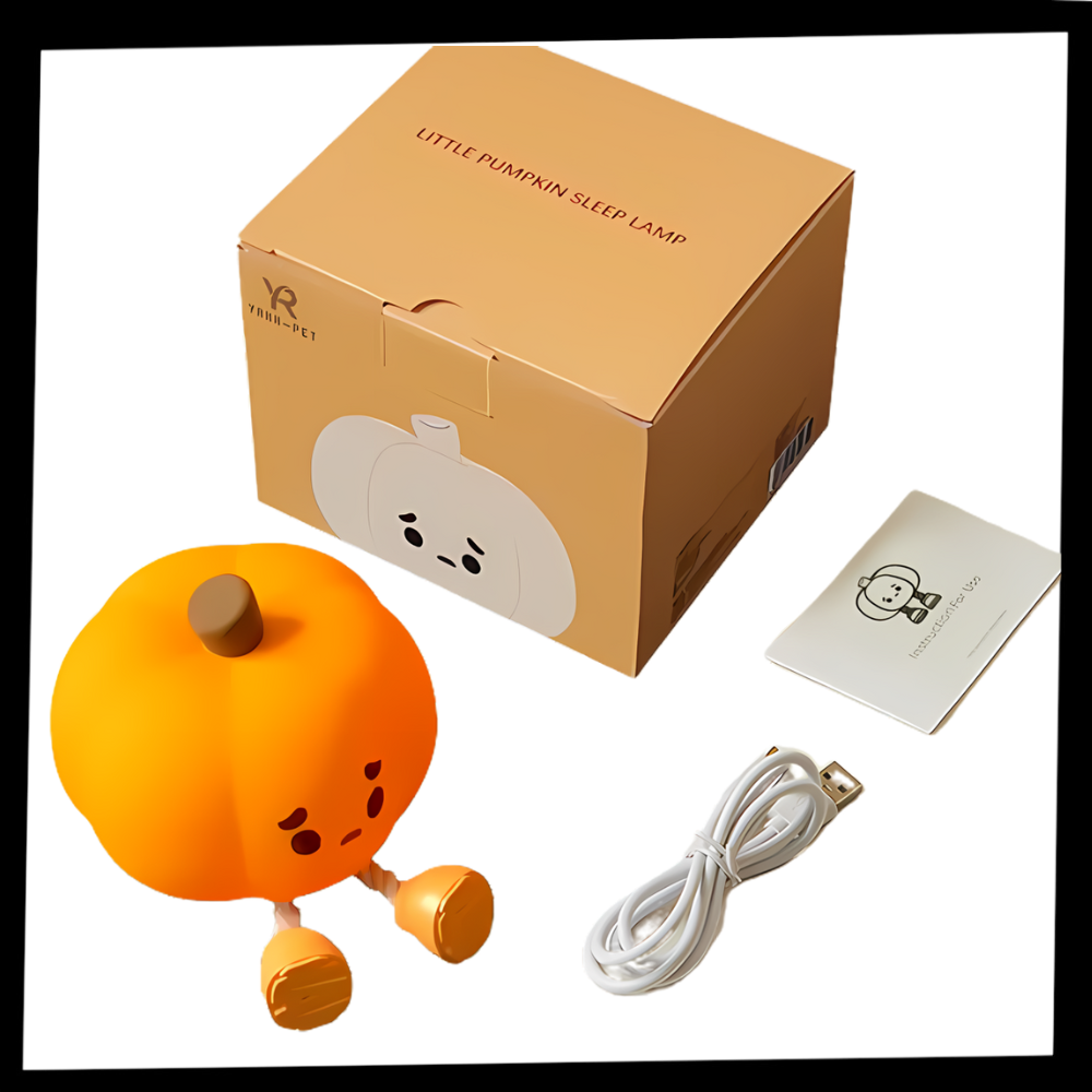 Veilleuse citrouille mignonne et triste