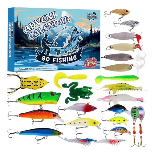 Calendrier de l'Avent de pêche avec surprises quotidiennes