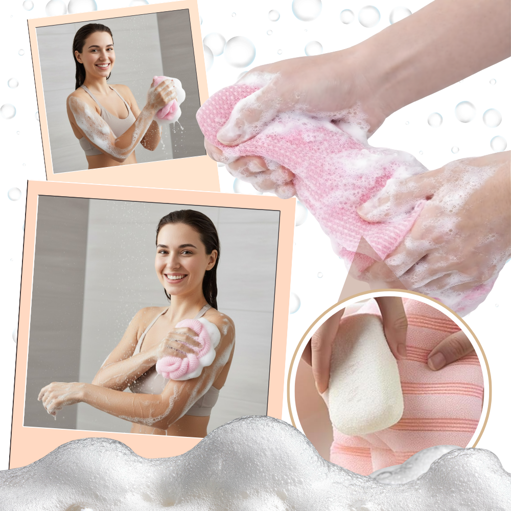 Gant de toilette exfoliant à double surface