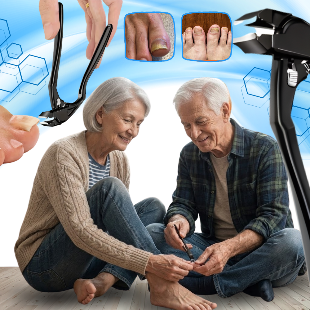 Coupe-ongles à long manche avec réservoir intégré