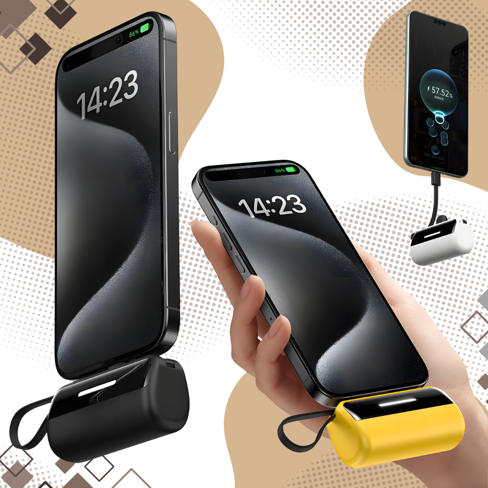 Batterie de secours externe compacte avec support intégré