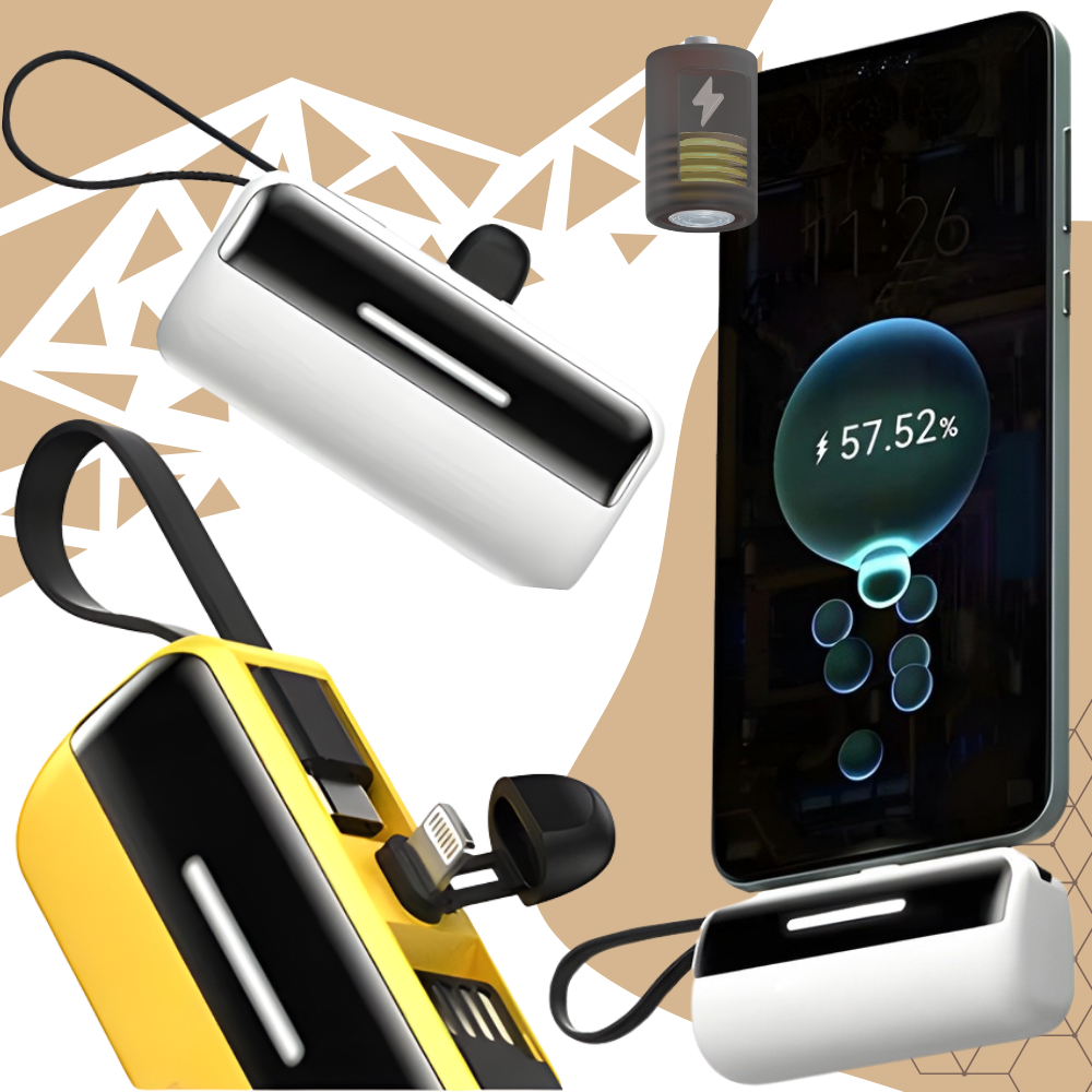 Batterie de secours externe compacte avec support intégré