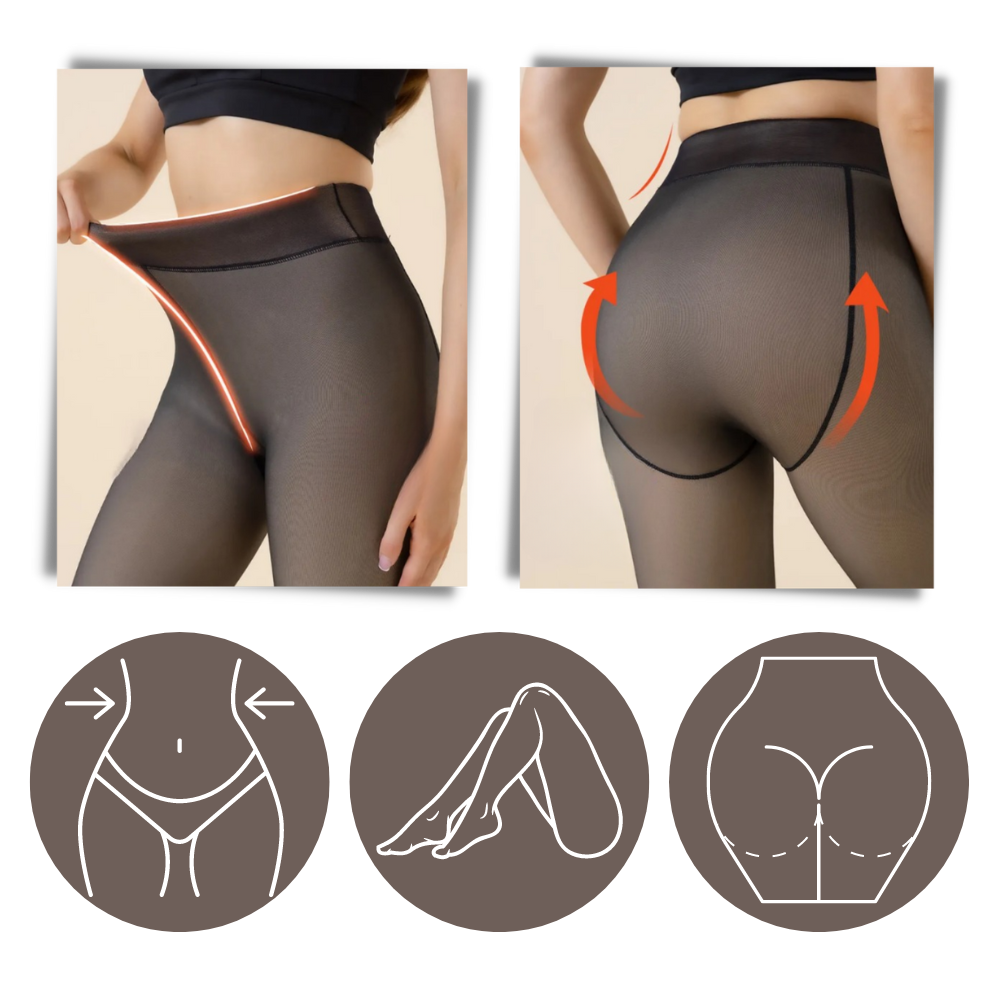 Faux collants translucides doublés polaire