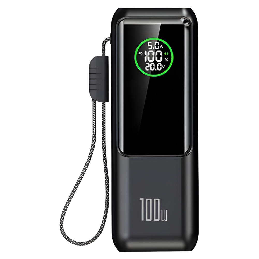 Batterie externe à recharge rapide avec câble intégré