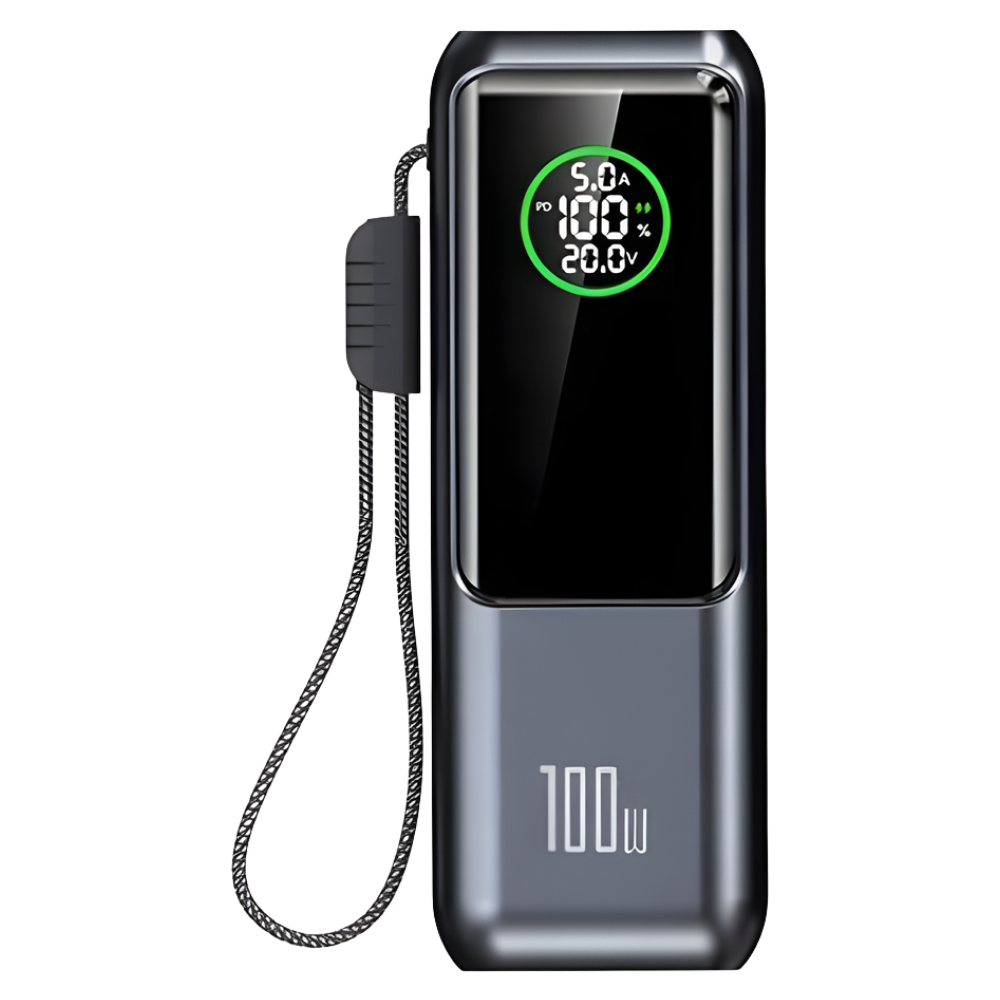 Batterie externe à recharge rapide avec câble intégré
