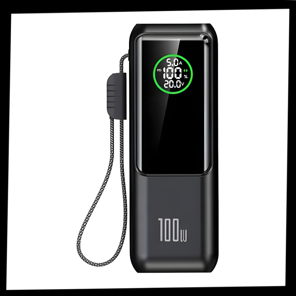 Batterie externe à recharge rapide avec câble intégré