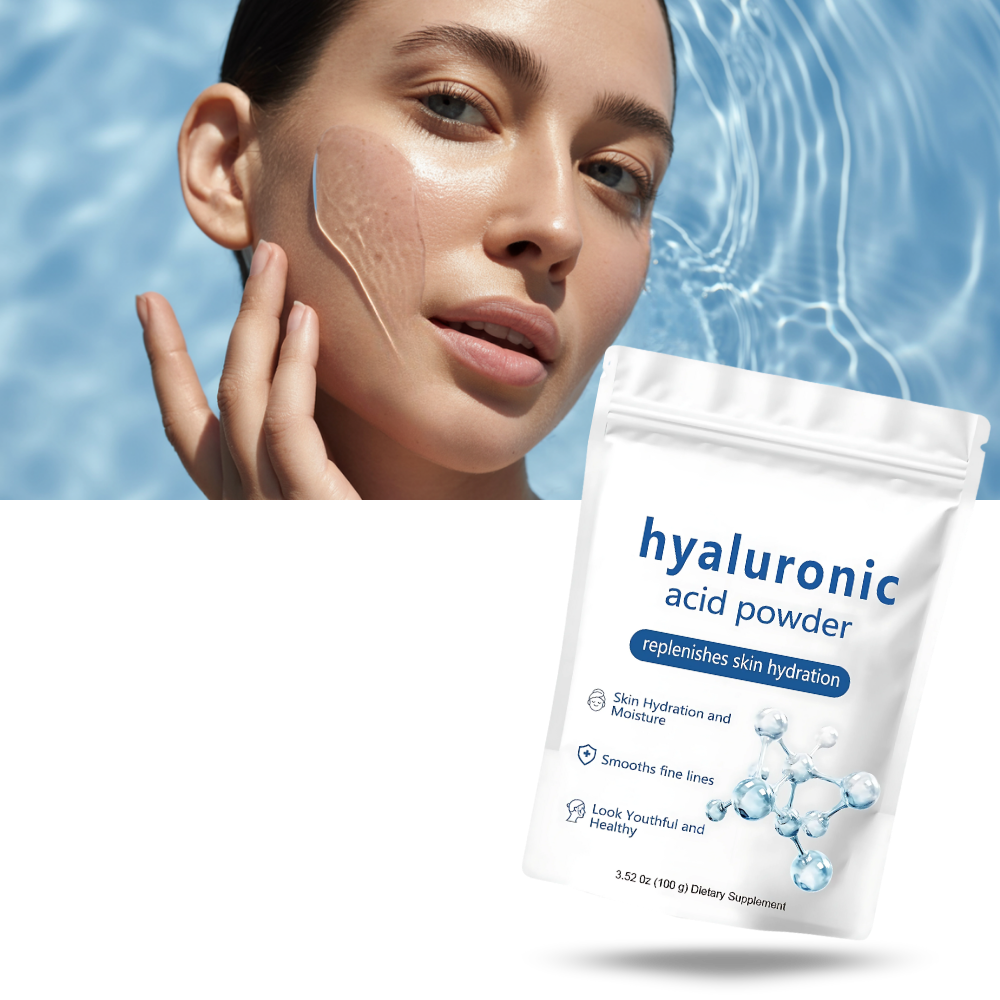 Poudre d'acide hyaluronique hydratante à spectre complet