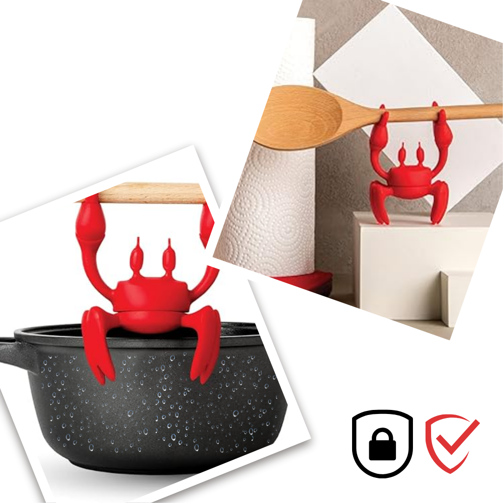 Porte-cuillère antidérapant en forme de crabe amusant