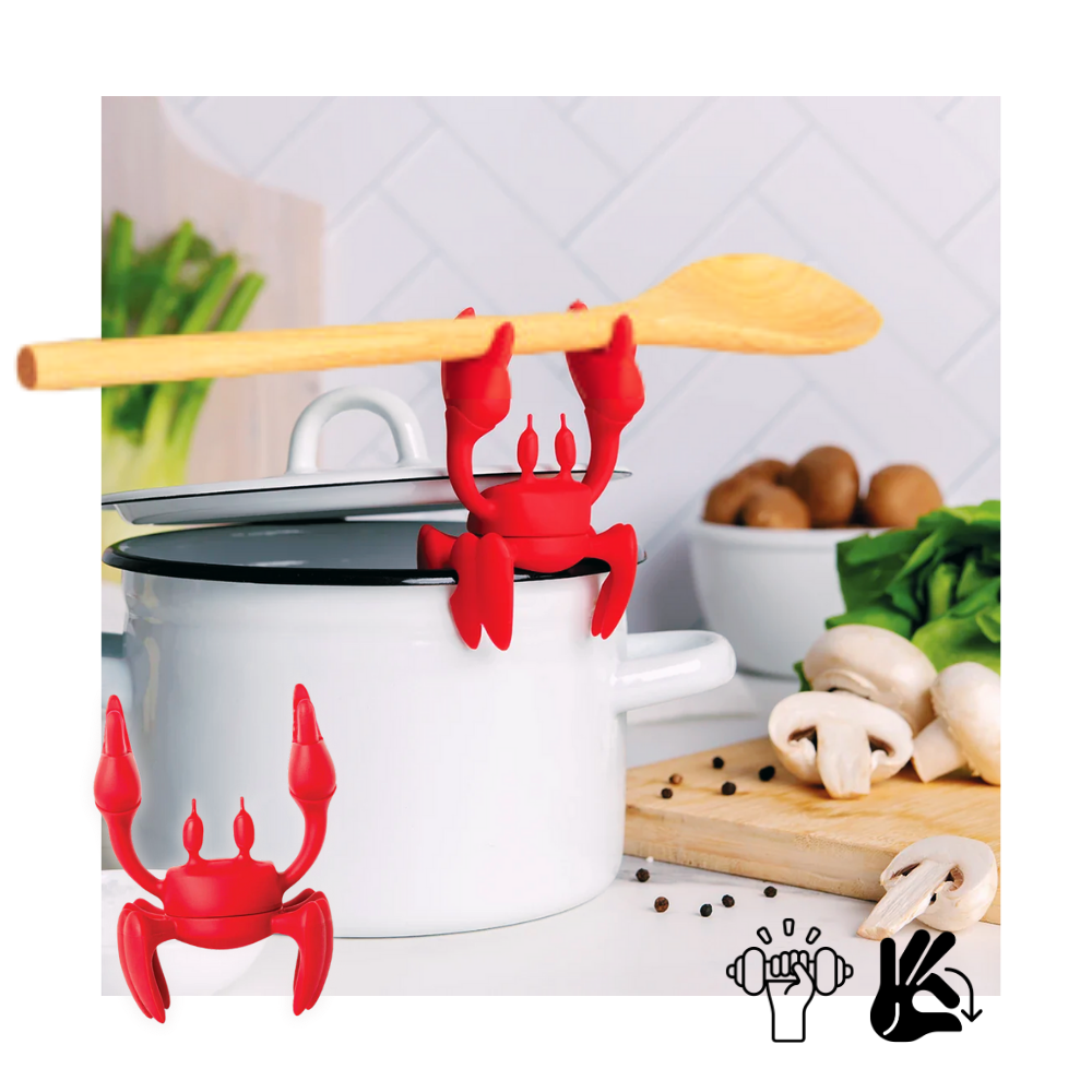Porte-cuillère antidérapant en forme de crabe amusant