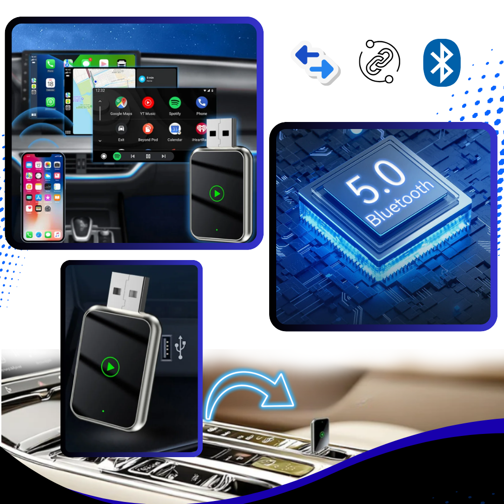 Adaptateur Carplay sans fil fonctionnel et pratique