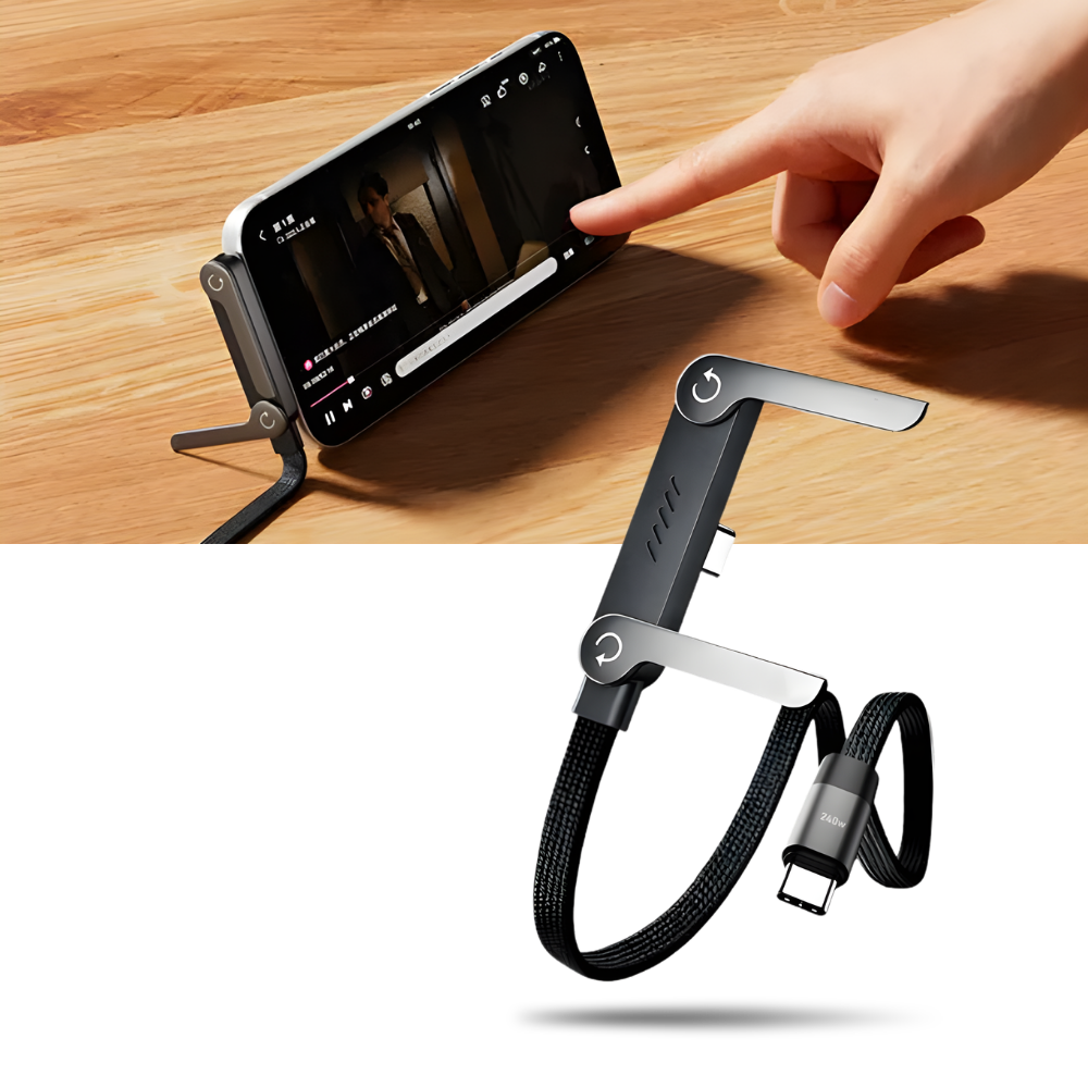 Câble de charge téléphone avec support intégré