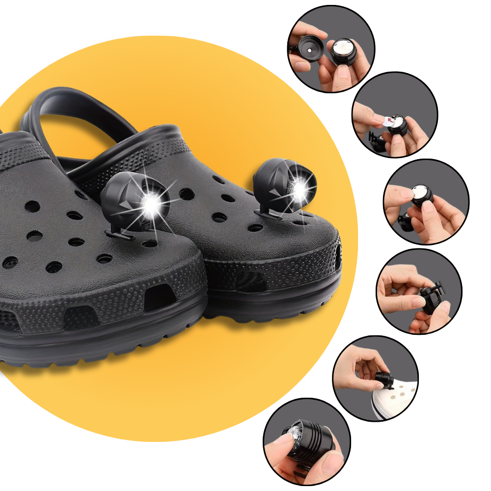 Lumière étanche et main libres pour Crocs