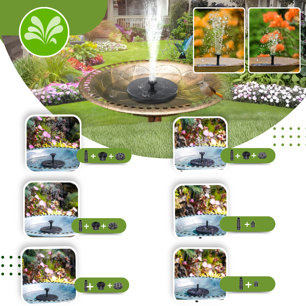 Fontaine solaire flottante de jardin