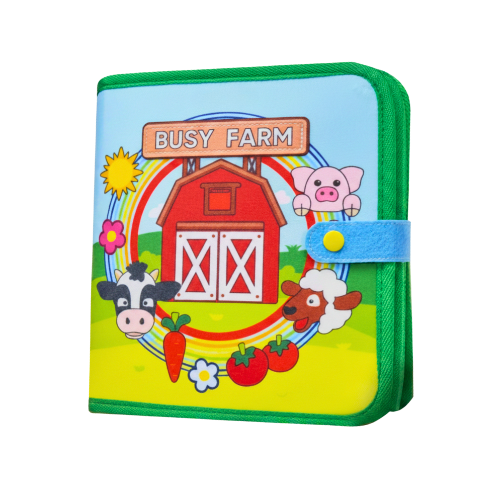 Livre interactif à velcro pour enfants sur le thème de la ferme