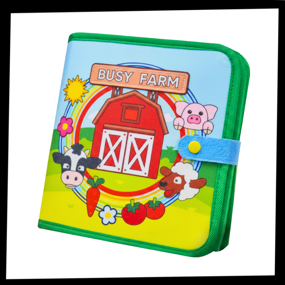 Livre interactif à velcro pour enfants sur le thème de la ferme