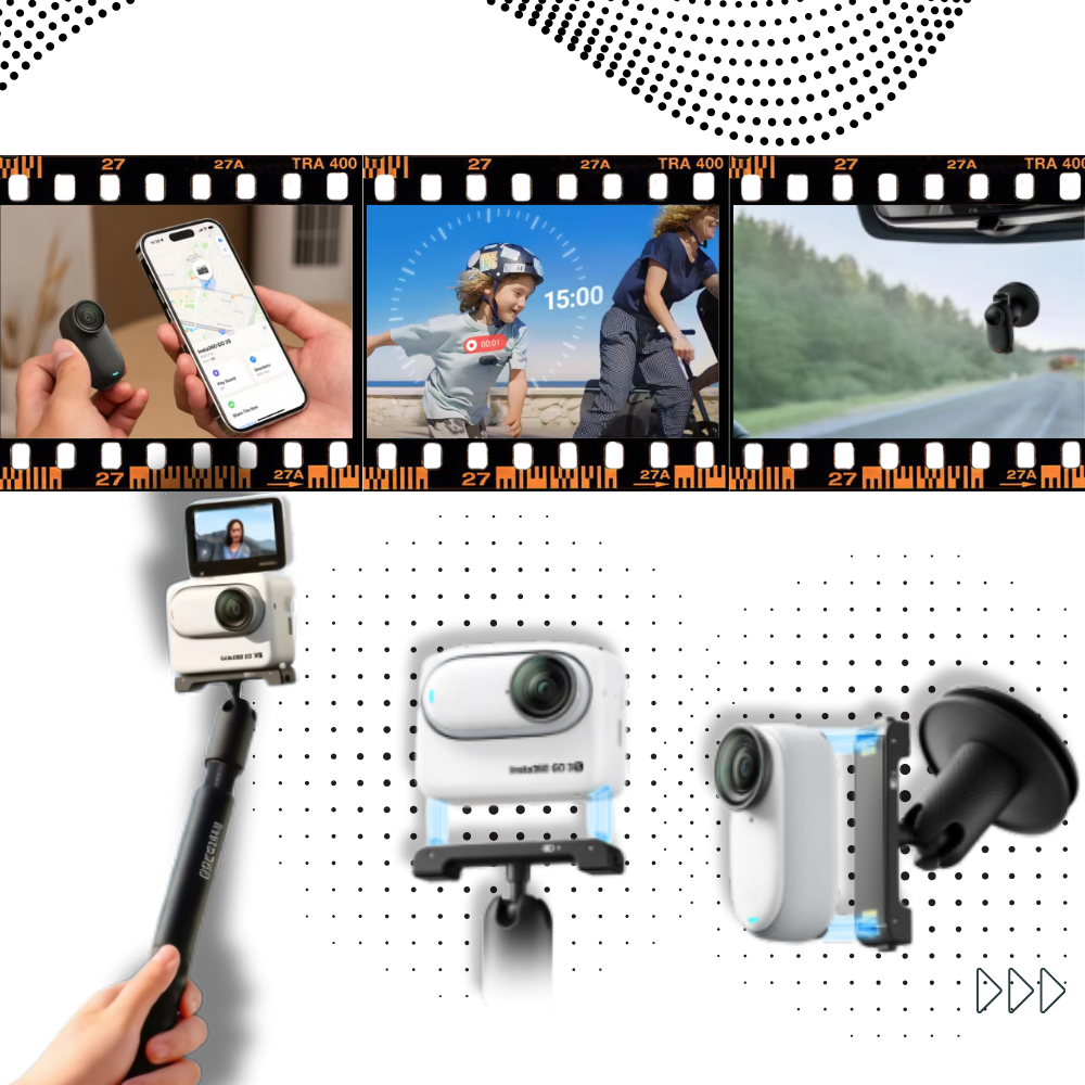 Caméra Insta 360 mains libres à montage magnétique