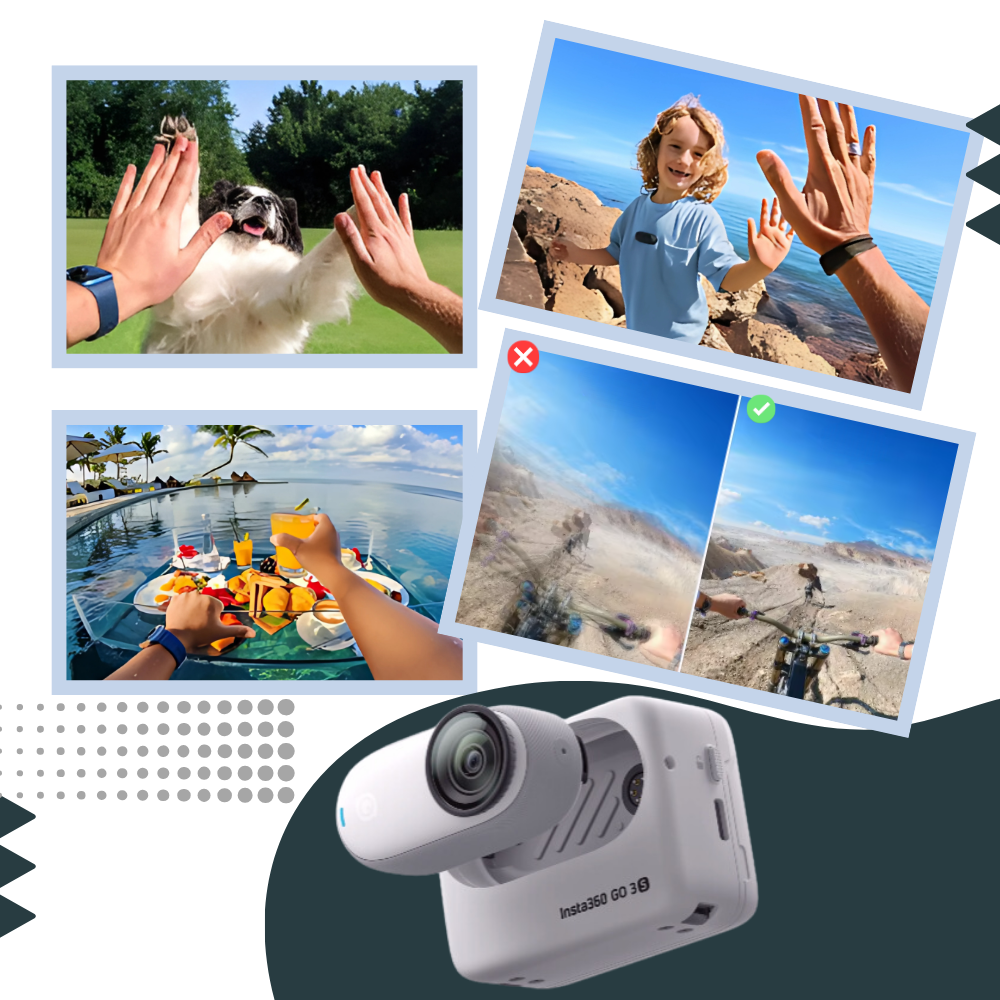 Caméra Insta 360 mains libres à montage magnétique