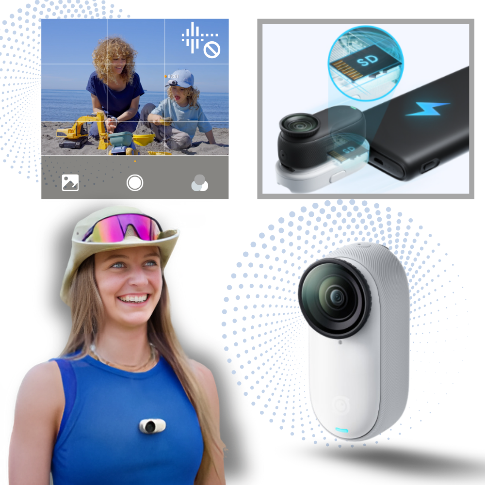 Caméra Insta 360 mains libres à montage magnétique