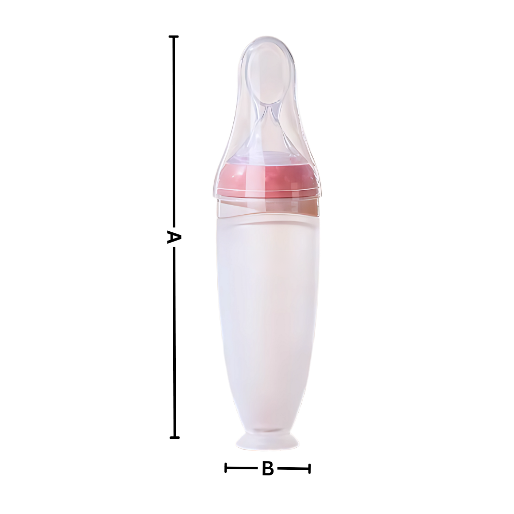 Biberons en silicone avec cuillère anti-débordement
