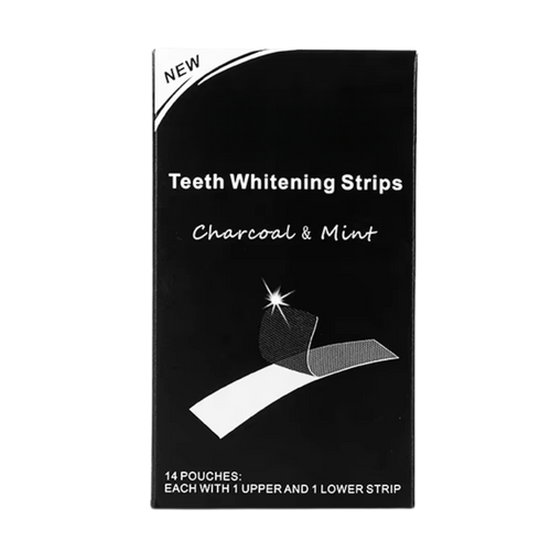 Bandes de blanchiment des dents au charbon et à la menthe