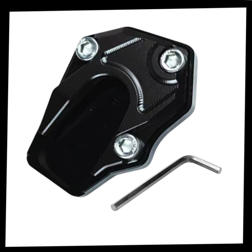 Support levier de béquille et plaque d'extension en alliage pour moto