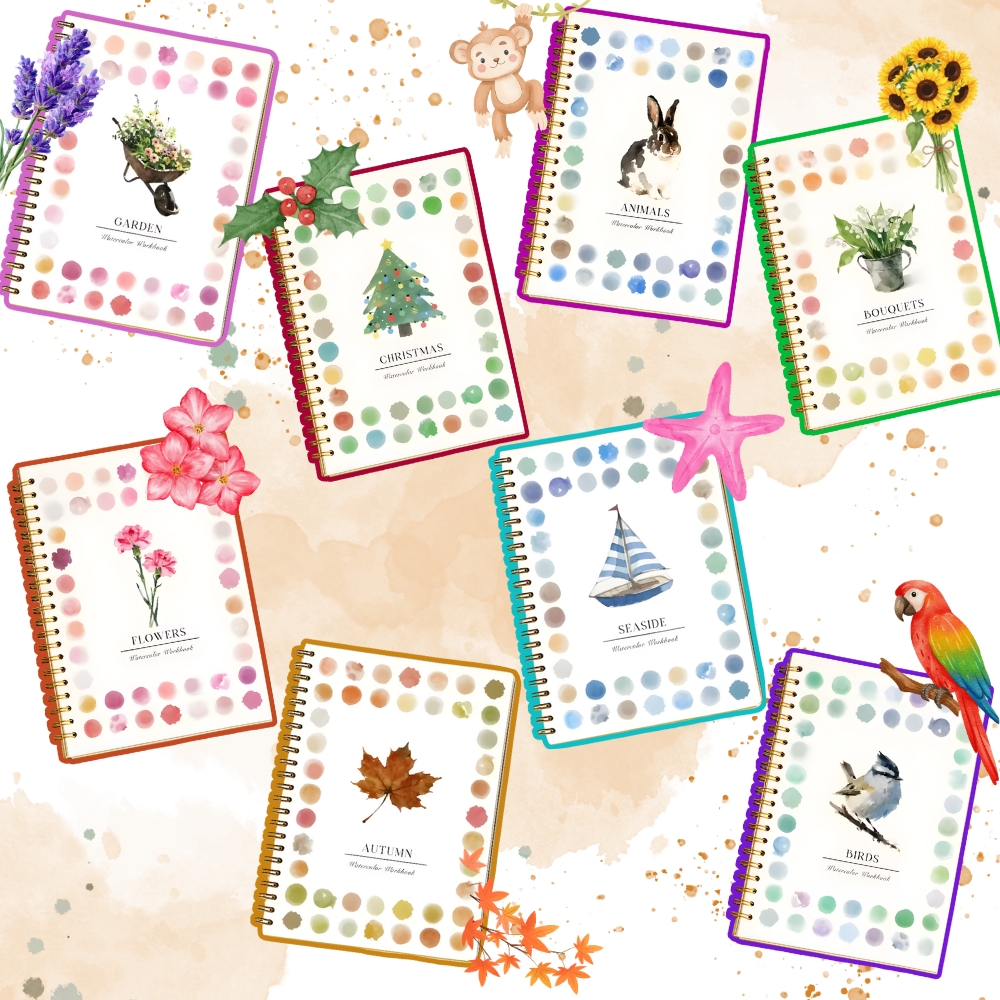 Livre de coloriage aquarelle multi-thèmes