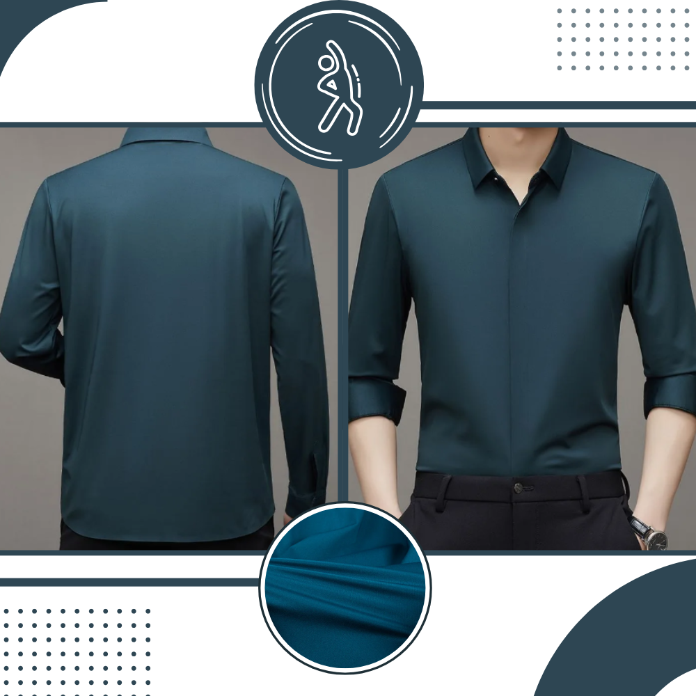 Chemise pour homme en soie mélangée infroissable